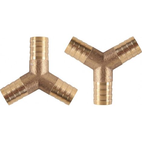 Lot de 2 connecteurs barbelés en laiton de 12 mm à 3 voies en forme de Y, répartiteur de carburant/tuyau pour irrigation du jardin, automobile, sanitaire (1/5)