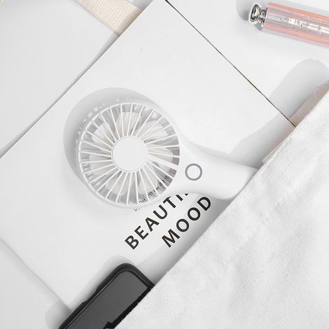 Mini ventilateur USB portable à 3 vitesses (blanc), convient à une utilisation intérieure et extérieure. (1/5)