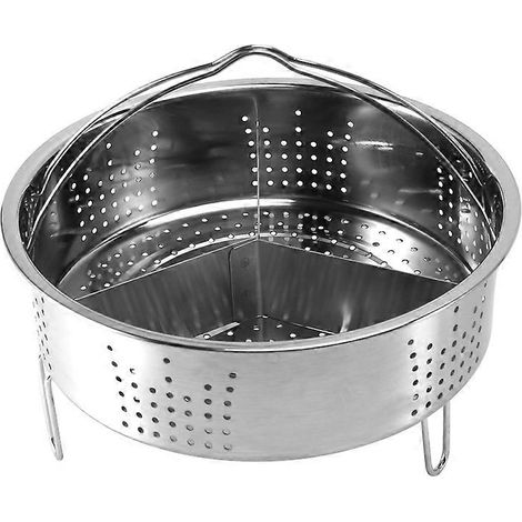 Ensemble de 3 accessoires pour autocuiseur : panier vapeur en acier inoxydable avec support pour œufs vapeur et séparateur pour la cuisson en cuisine. (1/5)