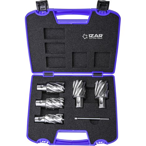 Fresa Set Azul 24-26-28-30-32 mm Hueca HSS-XT Maquina Electromagnetica Universal -4060- IZAR (1/4)