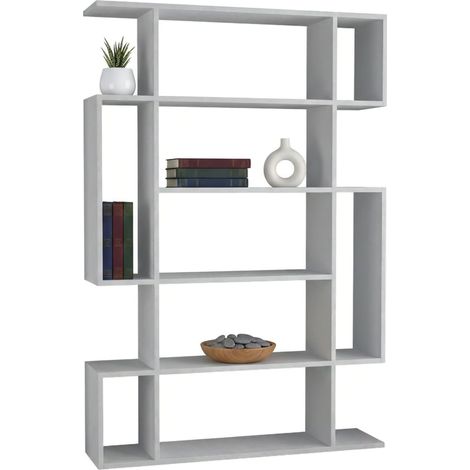 Libreria Marcellin, Biblioteca 4 Ripiani, Installazione a Muro, Portata Ripiani 25, 110x26x161h cm Bianco