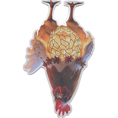 Panneau de jardin « Coq de Noël » avec piquet, en acrylique résistant à l'eau, double face, pour pelouse, jardin, terrasse ou cour, 11 x 25 cm / 4,33 x 9,84 pouces (1/5)