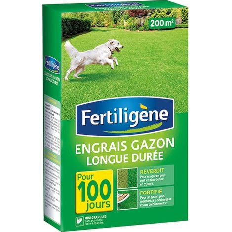 Engrais Gazon Longue Durée Fertilisation Progressive, Gazon Dense Et Vert éclatant - Fertiligene