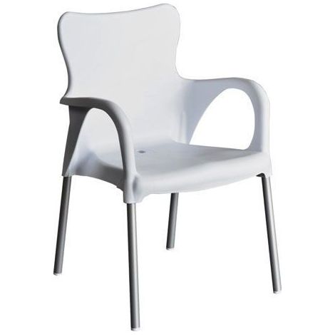 GARDEN LIFE sillon resina aluminio blanco 8306al/1 , Sillón Aluminio/blanca 8306AL/1 Garden Life. -Silla apilable, fabricada con polipropileno, con protector de rayos UV, y con pat (1/3)