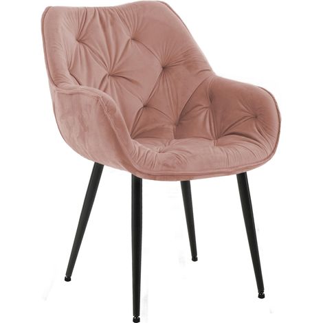 Stuhl Tanna Samt rosa