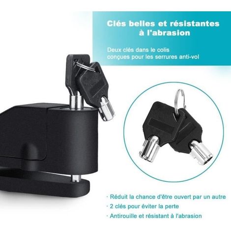 Antivol Moto Alarme Moto Bloque Disque Son d'Alarme 110db pour Moto/Vélo/Scooter avec 2 Clés et 1 Clé Hexagonale