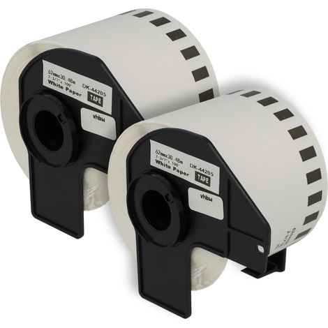 vhbw 2x Label Roll with Holder 62mm x 30.48m (1 Label) compatible with Brother PT QL-500A Label Maker - Premium, Removable (1/4)