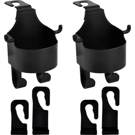 CCYKXA Set of 2 Car Seat Back Hooks, Car Headrest Hooks, 2-in-1 Headrest Hook Cup Holder, Car Seat Cup Holder for Water Bottle, Bag and Phone (1/5)