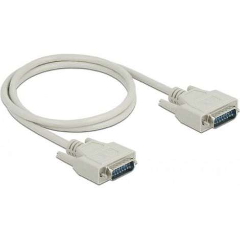 Delock Seriell Anschlusskabel [1x D-SUB-Stecker 15pol. - 1x D-SUB-Stecker 15pol.] 1 m Beige