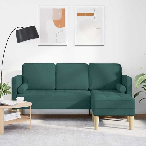 Sofa Set mit Kissen Dunkelgrün Polyester