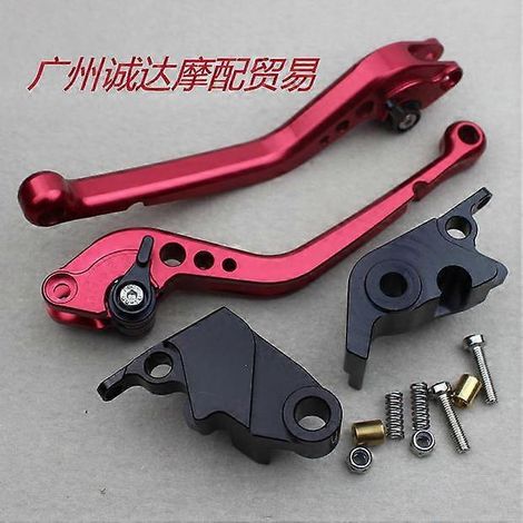 Levier de frein modifié en alliage d'aluminium pour motos Kawasaki ZX10R, ZX10RR et ZX10KPT (tige longue, rouge) (1/5)