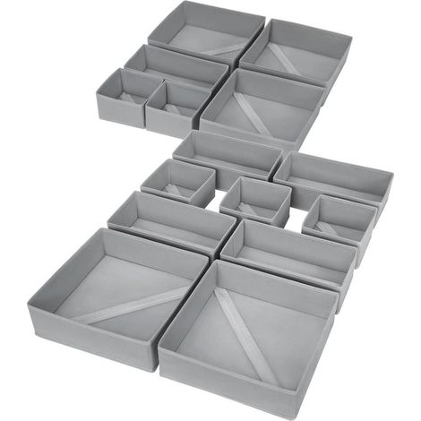 Schubladen Organizer Aufbewahrungsbox Stoff Unterwäsche 15 Stück Beige (1/5)