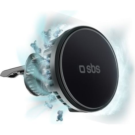 Support de voiture pour smartphone avec chargeur à induction pour grille de refroidissement - Noir (1/4)