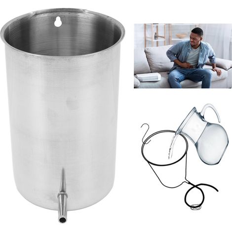 Seau pour lavement colonique en acier inoxydable 304 - Capacité 1000 ml - Outil de soin santé pour nettoyage intestinal et détoxification (1/5)