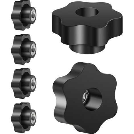 APEX 6 Pièces Ecrou à PoignéE En éToile M12 50mm ExtéRieur DiamèTre Molette Papillon Vis Moletés Filetage Moleté Bouton De Serrage Pour Machines, Machines-Outils, Appareils De Fitne, Meubles (1/5)