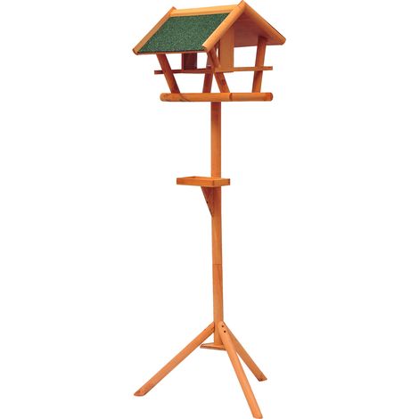 Mangeoire oiseaux sur pied bois 150cm nichoir plateau station extérieur