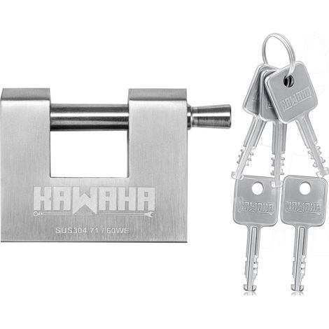 Cadenas en forme de D en acier inoxydable 60mm, Heavy Duty, 5 clés, résistant aux intempéries