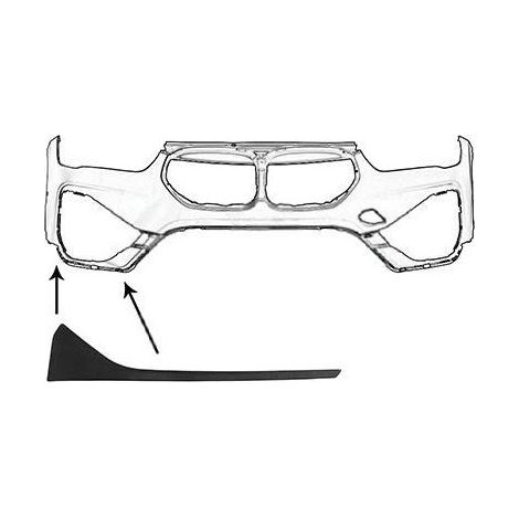 Moulure de pare-choc avant droite noire BASIC BMW X1 F48 phase 2 2019-2022