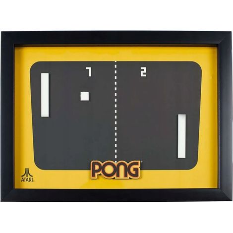 Decoración de pared retro. Arte mural 3D oficial de Atari: Pong. 33,8 x 2,2 x 25 cm. (1/5)