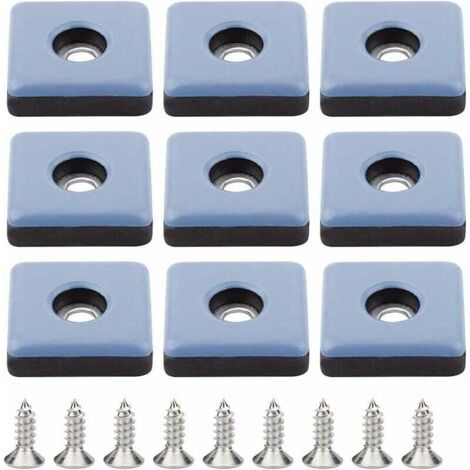 Patin pour meuble,GU.B/bon 24 Pieces Patins Meubles Téflon 25mm Pied de Chaise avec Vis Patins en Téflon PTFE Tampon Chaise Patin Glisseur Pied de Chaise à Visser Carrés pour Bureau Ch