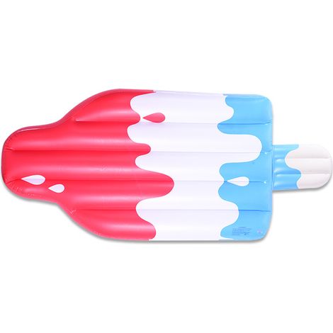 Bouée Gonflable Géante Familiale Île Flottante Champagne et Glace Popsicle 182x76x25 cm, Matelas Pneumatique Cartoon pour Piscine et Plage, Jouet d'Été Trois Couleurs