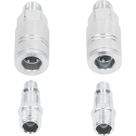 Raccordements pour tuyaux d'air : 2 raccords externes, 2 bouchons externes, raccords rapides NPT 3/8 pouce pour compresseurs d'air industriels (1/5)