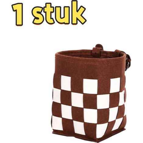 pièce - Panier de vélo pour roue avant - Pratique - Pliable - Portable - Sac de vélo pour vélos électriques - Convient aux vélos - 33204 cm - Marron et blanc (1/5)