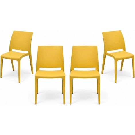 x 4 Sedia Volga in Polipropilene e Fibra di Vetro – Impilabile Indoor & Outdoor (1/5)