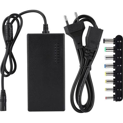 Adaptateur Secteur Universel pour Chargeur D'ordinateur Portable 96 W, Tension Réglable 12-24 V, Adaptateur de Commutateur d'alimentation à 7 Positions avec 8 Ports CC et Double (1/5)