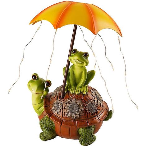 Solar-Gartenstatue Schildkröte Frosch Außenstatue Gartenschildkrötenstatue (1/5)