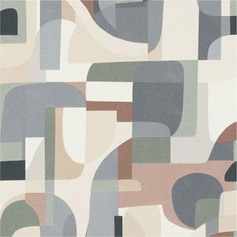 Erismann Modern Geometric Brown Multi Washable Paste The Wall Wallpaper Vinyl (1/4)