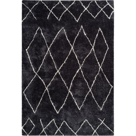 Tapis Motif Géométrique "Orlando" Anthracite 120 x 170 cm (1/4)