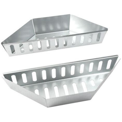 BUNTHAUS Paniers à charbon de bois (lot de 2), en acier galvanisé robuste, pour grillades directes et indirectes au charbon de bois/briquettes - Argent