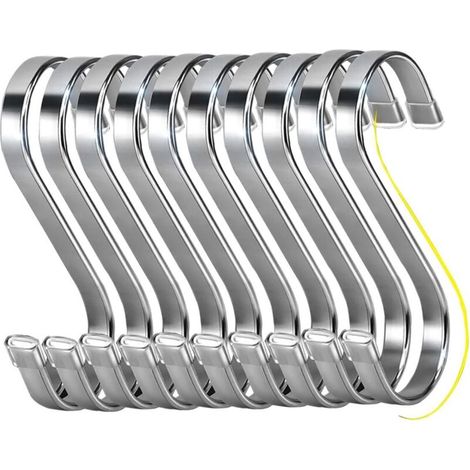 30er-Packung S-Haken aus Edelstahl, robuste Metallhaken für Bad, Schlafzimmer, Büro, Küche, Geschäft - Crezuo