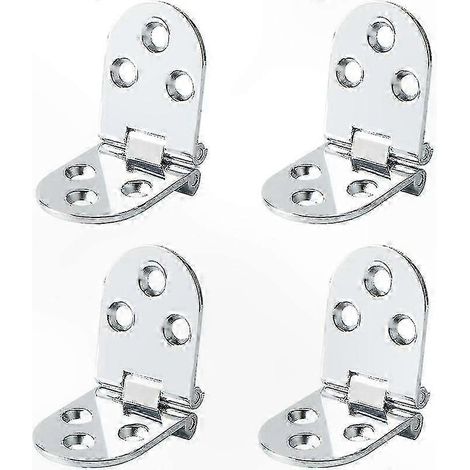 Charnière plate en acier inoxydable 180°, lot de 4, épaisseur 2,5 mm, finition chromée pour meuble et table, connecteur de rabat robuste (1/5)