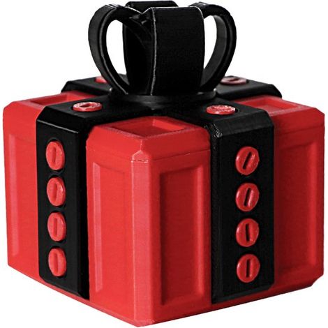 Boîte cadeau humoristique imprimée en 3D avec 20 vis, 8 x 8 cm, boîte de farce originale et gadget fidget pour Noël, fêtes et occasions amusantes, rouge (1/5)