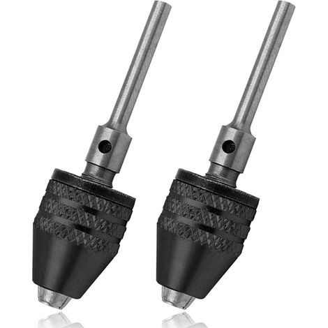 CCYKXALot de 2 mini mandrins de perceuse sans clé, 0,3 à 3,4 mm, à changement rapide, outil de conversion pour meuleuse électrique, tige ronde de 3 mm (1/5)