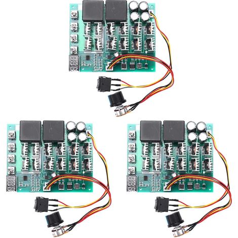 3X DC 10-55V 12V 24V 36V 48V 55V 100A ContrôLeur de Vitesse Du Moteur PWM HHO TéLécommande Commutateur de ContrôLe Inverse Avec Affichage à LED