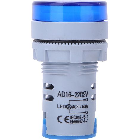Voltmètre Numérique AC 60V-500V avec Affichage LED Bleu AD16-22DS (1/5)
