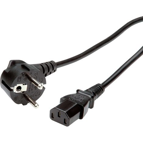 Value 19.99.1018 Strom Verbindungskabel Schwarz 1.80 m