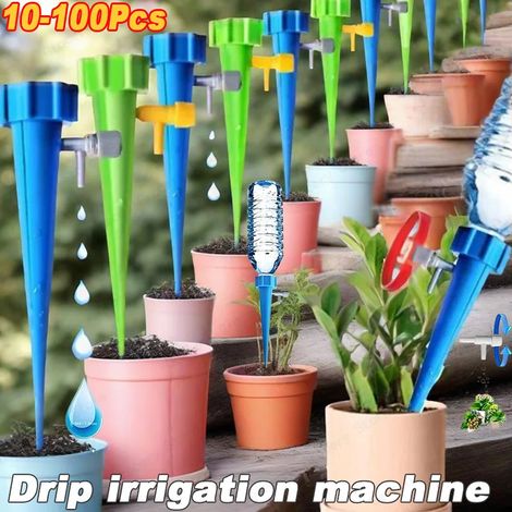(Bleu - 10 pièces) Système d'arrosage automatique pour plantes, serre, jardin fleuri, kit d'irrigation goutte à goutte réglable, conception économe en eau (1/4)