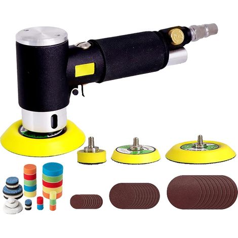 Ponceuse pneumatique, taille mini 1"/2"/3", vitesse au ralenti de 1200 RPM, diamètre d'orbite de 3 mm, sortie d'air NP de 1/4 pouce, légère