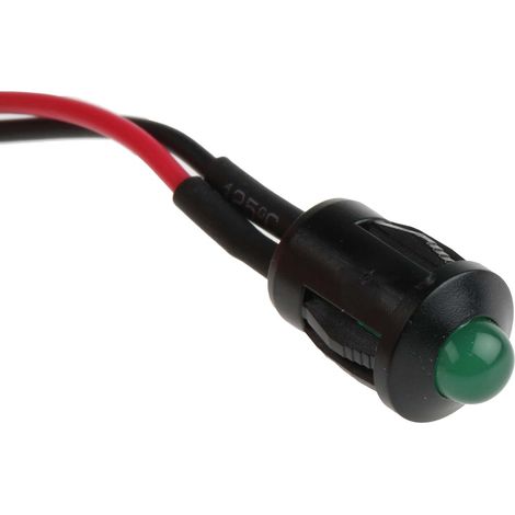 Voyant LED lumineux Vert RS PRO, dia. 8mm, 24V c.c. ( Prix pour 1 ) (1/2)