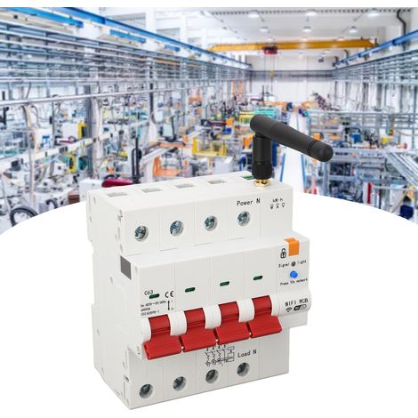 Graffiti Smart Circuit Breaker WiFi + RS485 4P mit drahtloser Fernbedienung, Hauptschalter und Stromverbrauchsanzeige, 400 V AC, 50/60 Hz, 63 A (1/5)