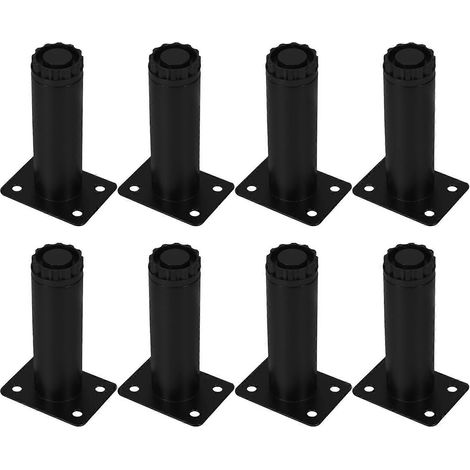 Lot de 8 pieds de meubles en métal : pieds de canapé ronds réglables, pieds de lit robustes, pieds de remplacement pour canapé et armoire (1/3)