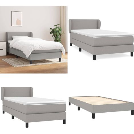 Boxspringbett mit Matratze Hellgrau 90x200 cm Stoff - Boxspringbett - Doppelbett - Schlafsystem - Bettenrahmen - Lattenrost - Home & Living (1/5)