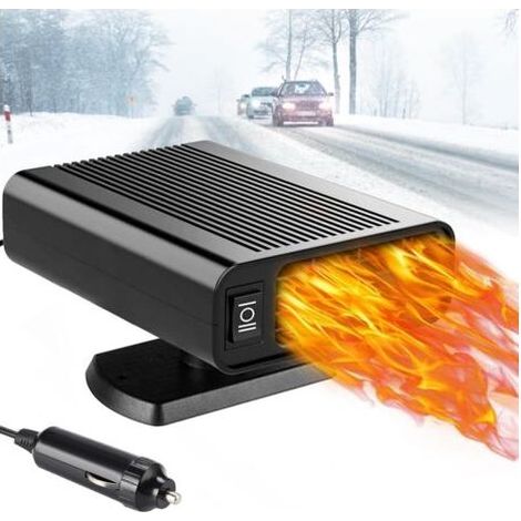 BUNTHAUS PA Aiperq Chauffage de Voiture 12v, Chauffage Portable de Voiture Anti-buée dégivreur de Pare-Brise, Plug-in Allume-Cigare Mini Ventilateur de Chauffage de Voiture (Noir) (1/5)