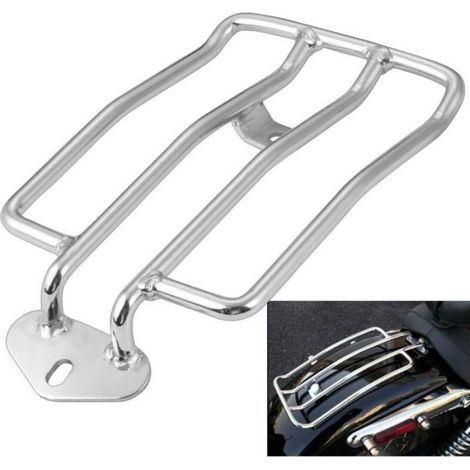 Moto Porte-Bagages Support à Tablette Convient 180mm Siège arrière Solo (7") Fit Argent pour Harley Harley XL Sportster (1/5)