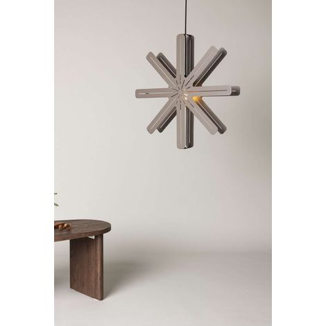Säfsen étoile de Noël avec lumière acier Ø60 cm suspension mocca. (1/4)