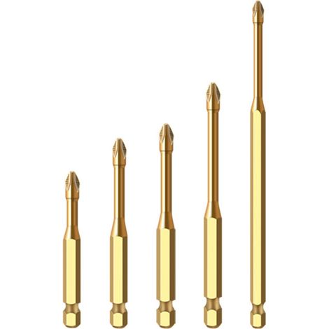 Embouts de tournevis à tête cruciforme pour une durabilité et une efficacité améliorées. Embouts de tournevis professionnels haute dureté (1/4)